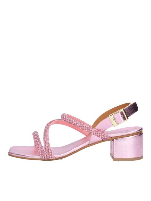 Faux leather and rhinestone sandals VINCENT VEGA | PQS408C7 STRASS 10MMROSA